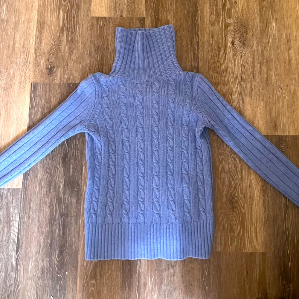 J Crew blue turtleneck sweater